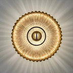 Nordic Vintage Glass Wall Sconce | Striped Round Disc Light