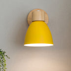 Modern Minimalist Wall Sconce | Wood & Iron Macaron Lamp