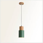Nordic Macaron Cylinder Pendant Light | Modern Wood & Metal Design