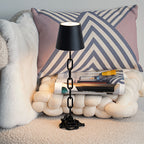 Modern Chain-Link Table Lamp | Rechargeable Touch LED Light
