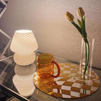 Murano-Style Glass Mushroom Lamp | USB Dimmable Table Light