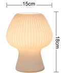 Vintage Bedside Table Lamp | Ribbed Glass Mushroom Lamp