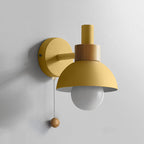 Nordic Wood Accent Wall Lamp | Minimalist Pull-Switch Light
