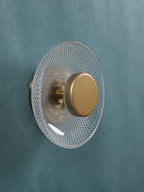 Modern Coloured Glass Wall Lamp | Textured LED Disc Light