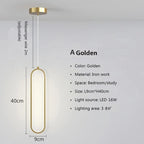 Modern Minimalist LED Pendant Light | Gold & Black Hanging Lamp for Bedroom, Dining & Living Spaces