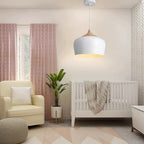 Modern Scandinavian Pendant Light | Iron & Wood Grain Design