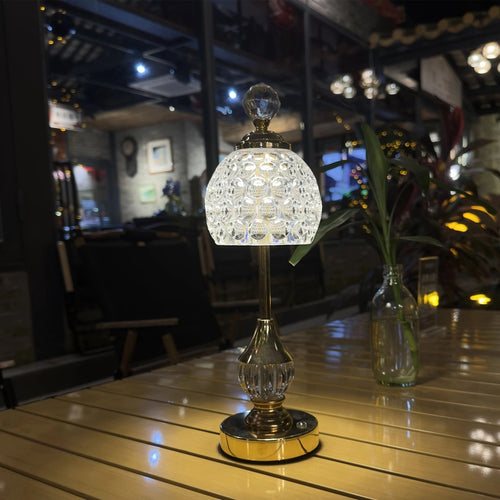 Crystal Touch Table Lamp | Rechargeable LED Bedside Light