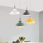 Modern Single Pendant Dome Light | Scandinavian Metal Hanging Lamp