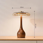 Andi Glass Table Lamp | Modern Brass & Wood Accent Light